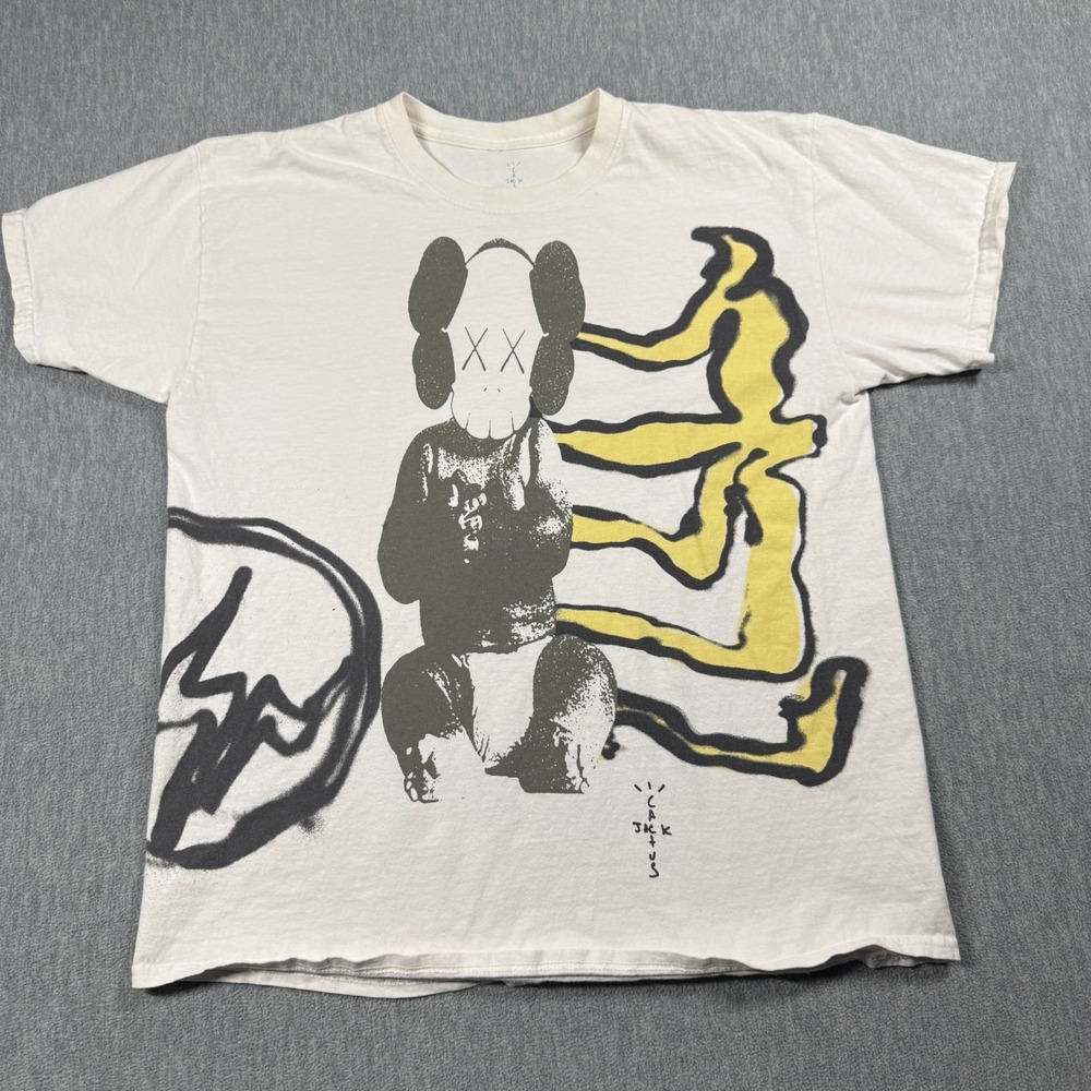 Travis Scott Shirt Mens M Off White Graphic Tee Cactus Jack KAWS Fragment Cotton
